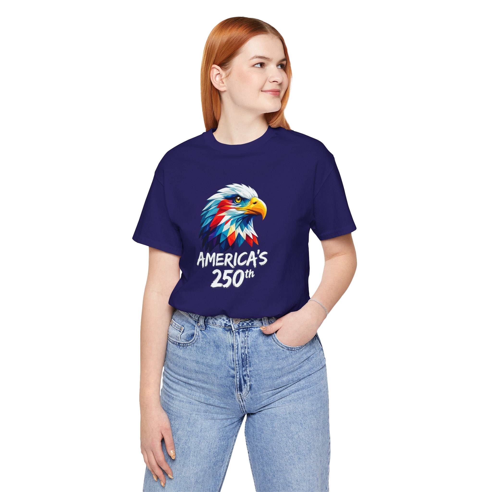 Colorful Geometric Eagle America's 250th T-Shirt | Patriotic Anniversary Tee