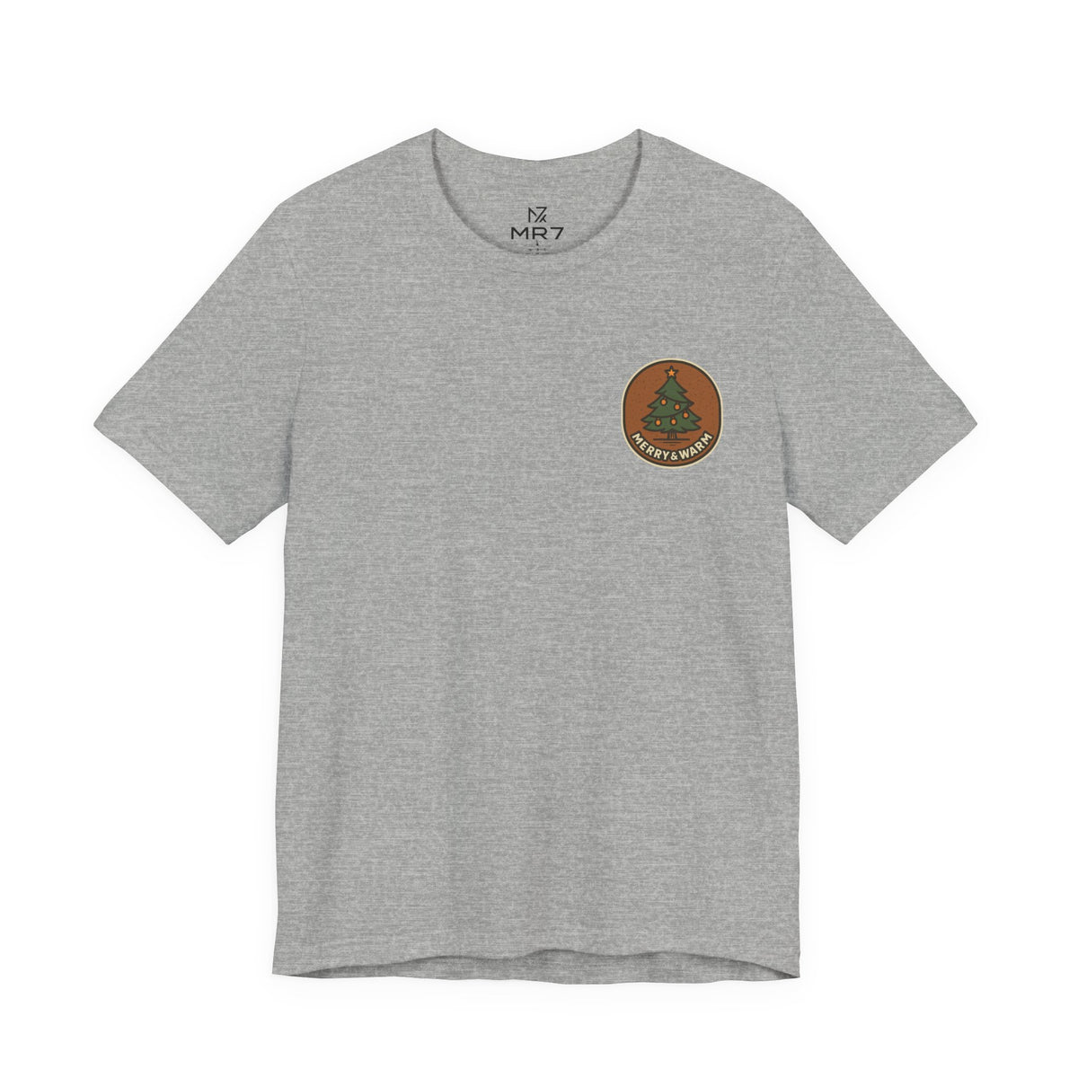 Christmas Tree Tee | Minimal Holiday Badge, Small Chest Print
