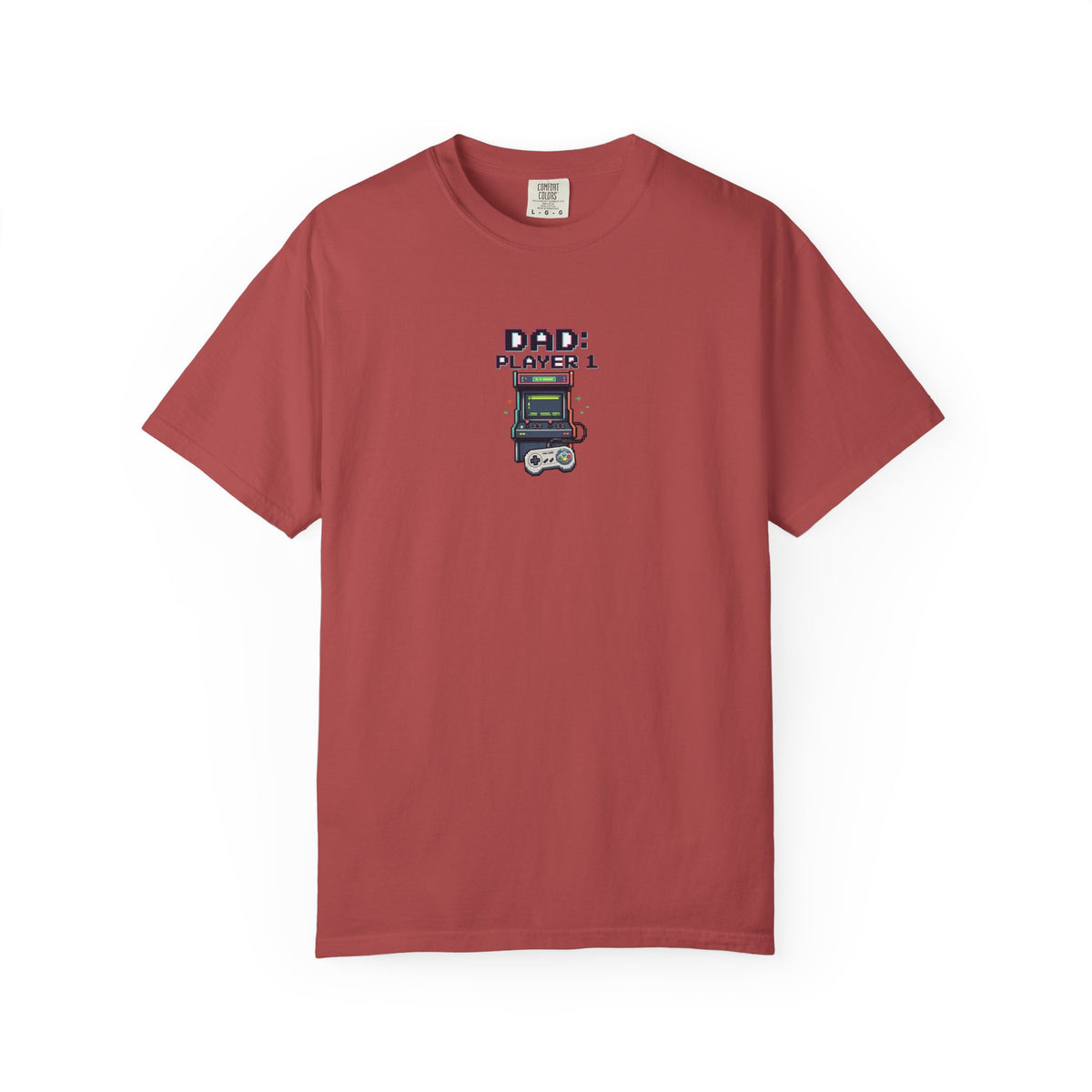 Dad Player 1 Retro Handheld Game T-shirt | Gamer Dad Tee