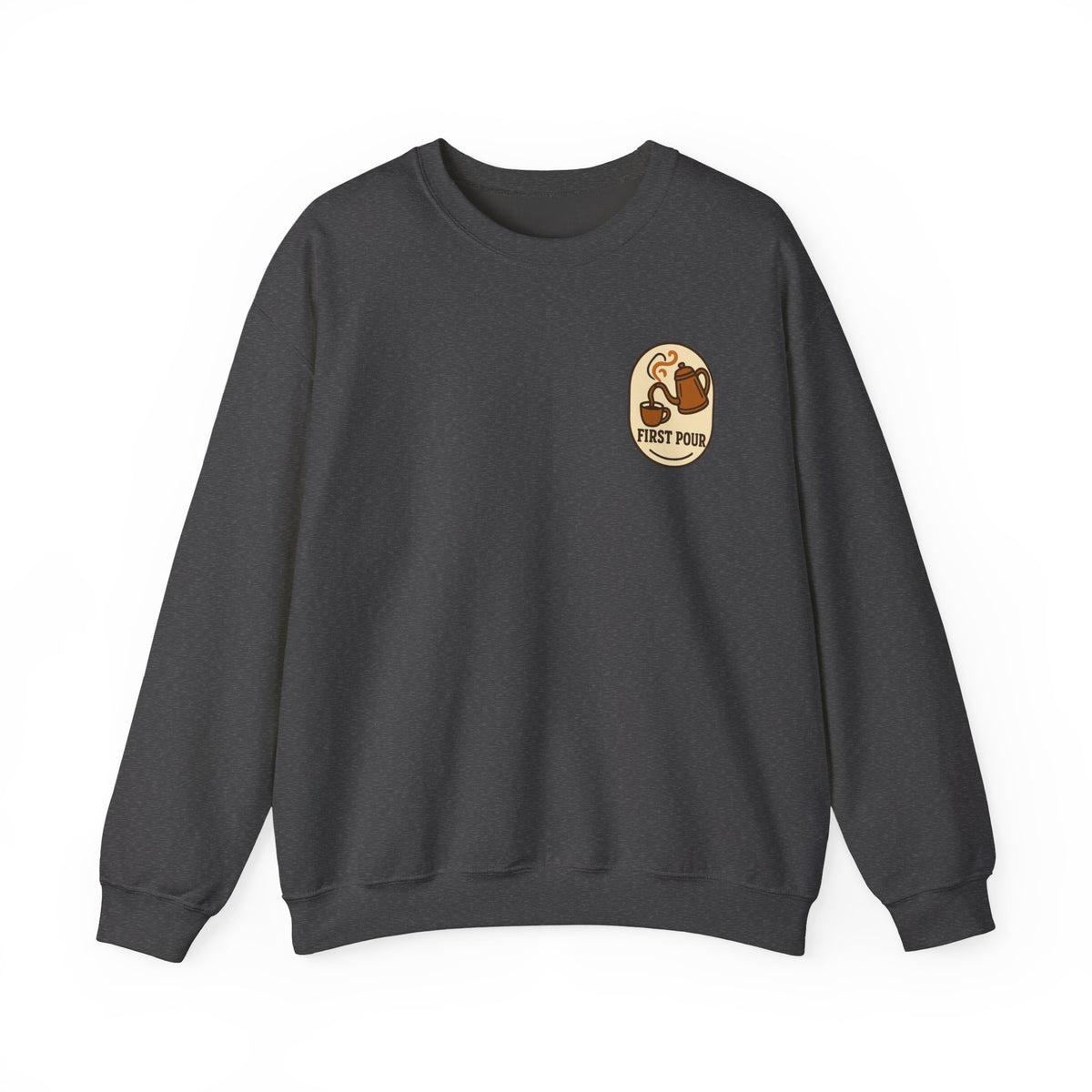 Pour Over Coffee Sweatshirt | Small Chest Emblem, Home-Brewing Gift