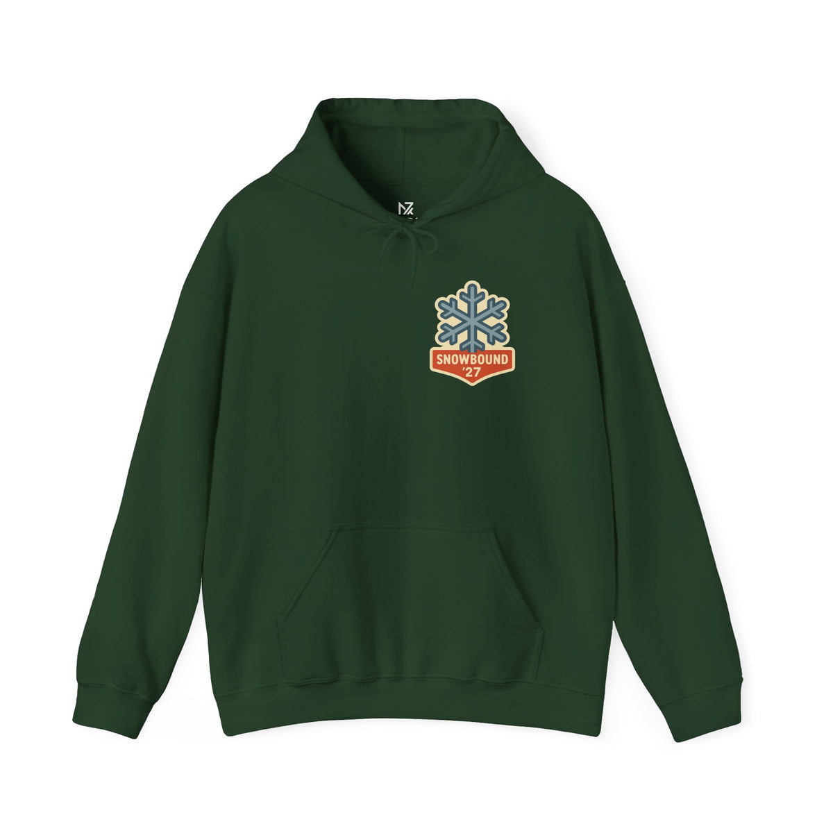 Matching Ski Trip Hoodie | Snowbound '27 Badge, Small Left-Chest Print