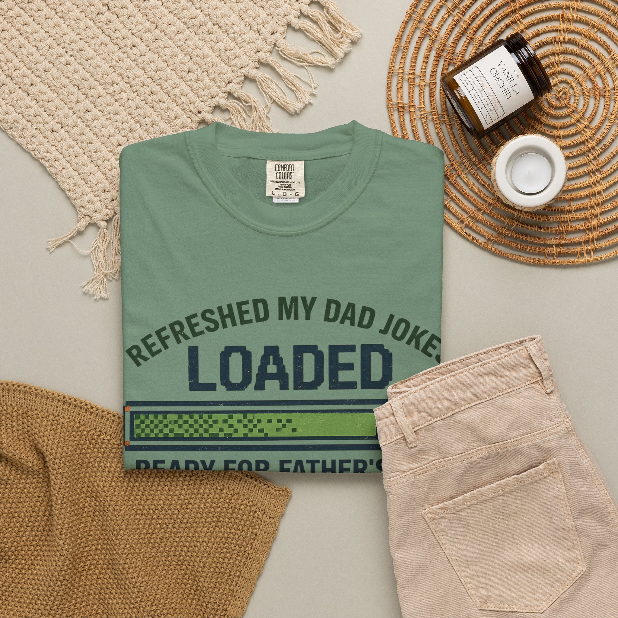 Refreshed My Dad Jokes Loaded progress bar T-Shirt | Father's Day tee