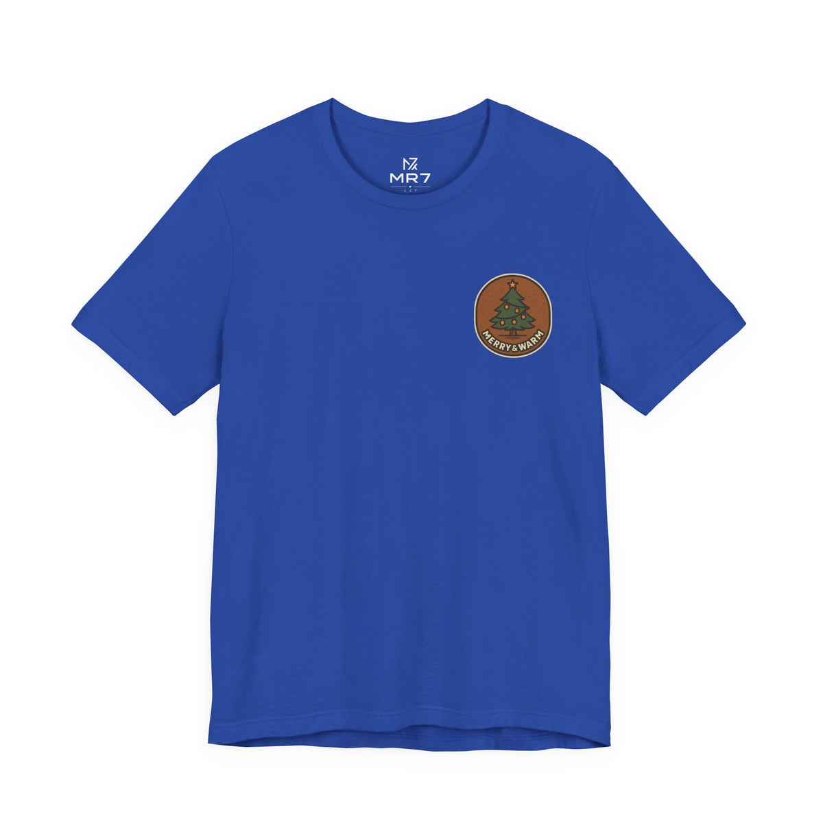 Christmas Tree Tee | Minimal Holiday Badge, Small Chest Print