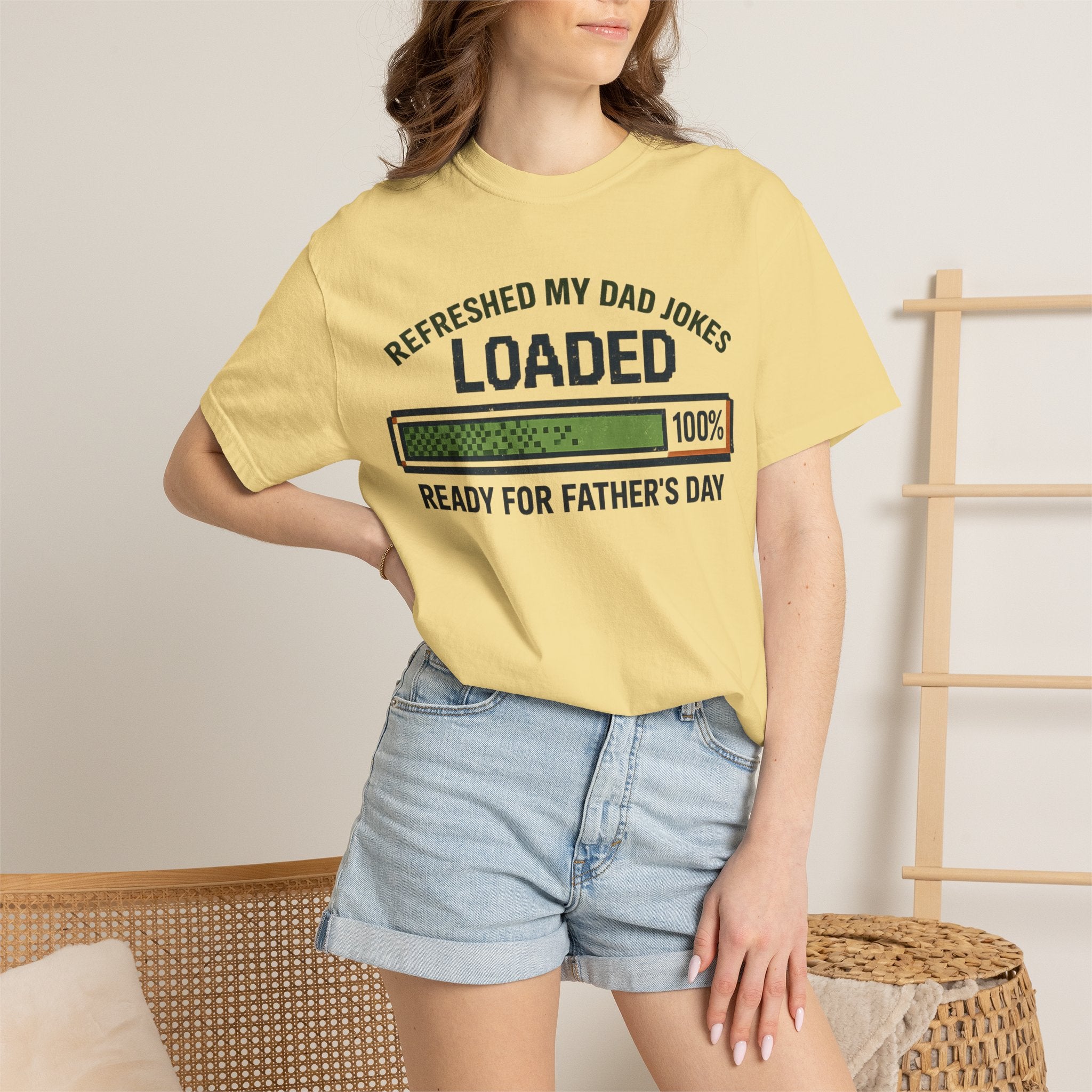 Refreshed My Dad Jokes Loaded progress bar T-Shirt | Father's Day tee