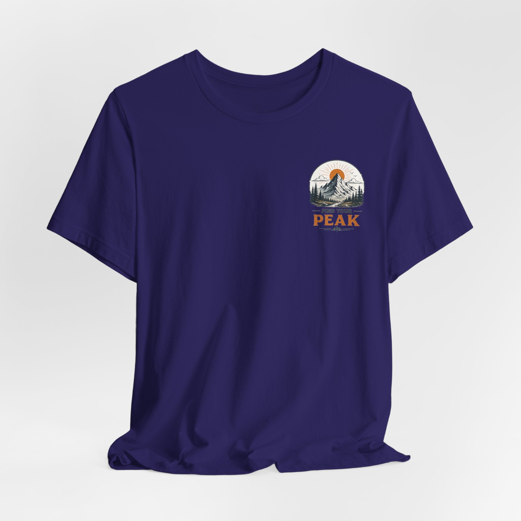 Peak Mountain Tee — Retro Sunrise Hiking T-Shirt
