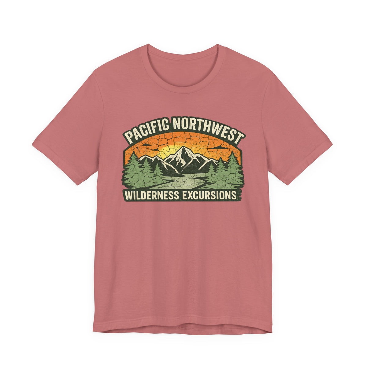 Pacific Northwest Wilderness Excursions T-Shirt | Mountain Trees Hiking Tee