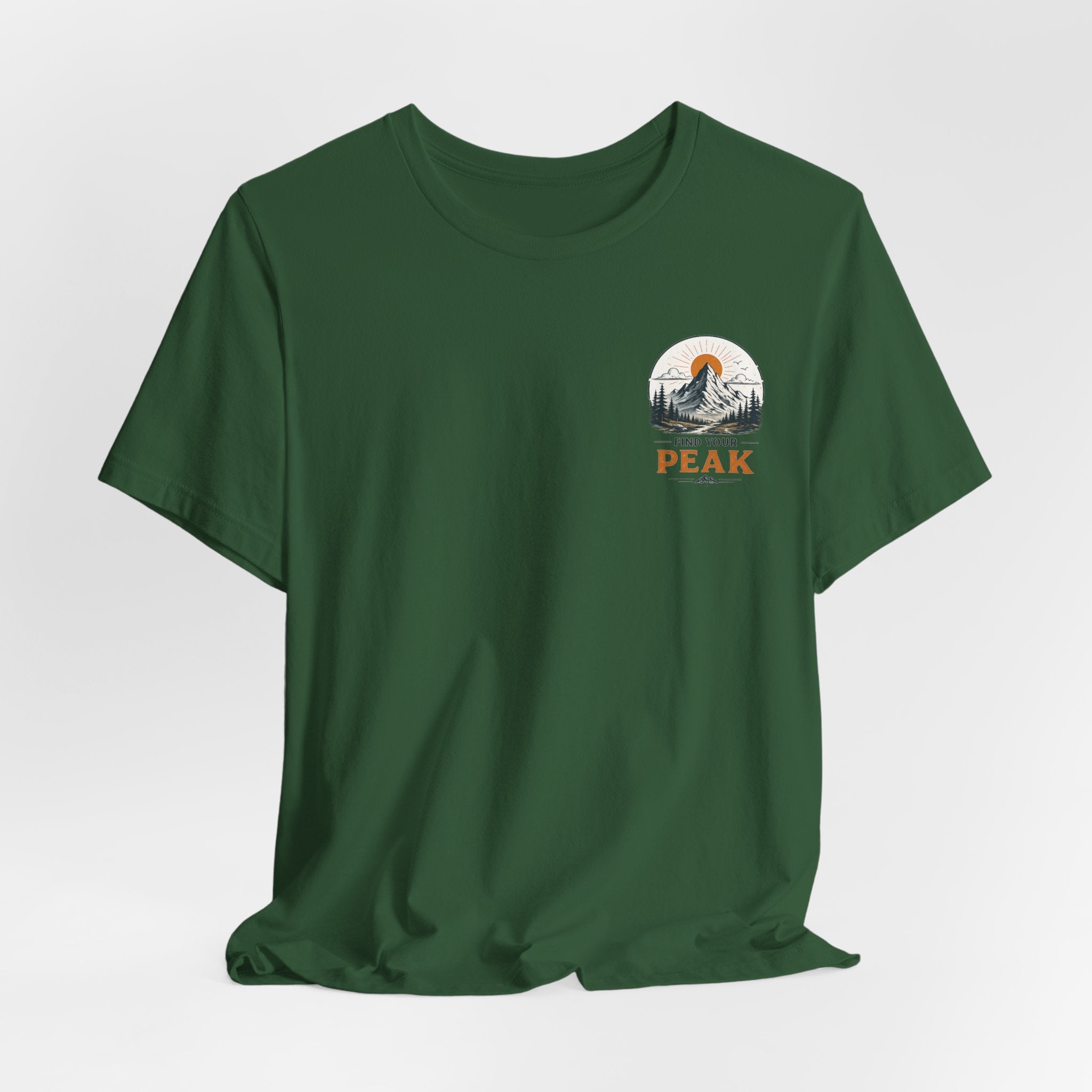 Peak Mountain Tee — Retro Sunrise Hiking T-Shirt