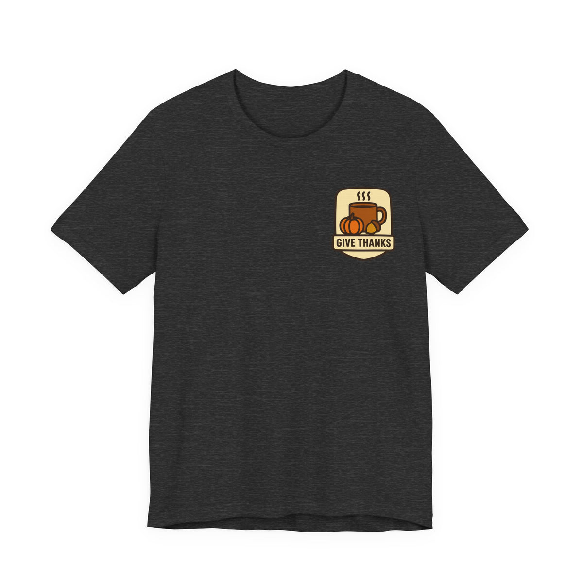 Thanksgiving Tee | Small Chest Print, Give Thanks Badge