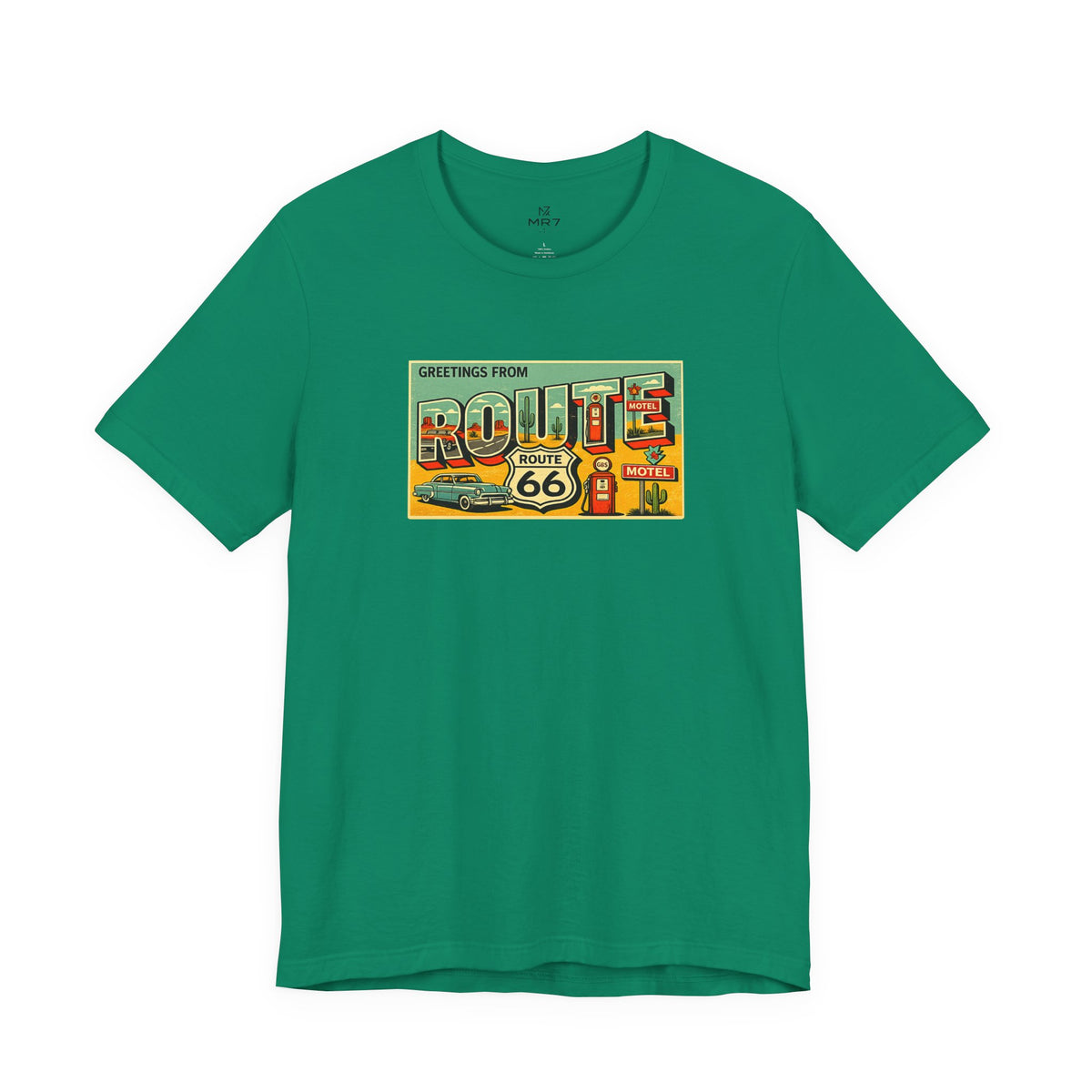 Route 66 Postcard design T-Shirt | Vintage Road Trip tee