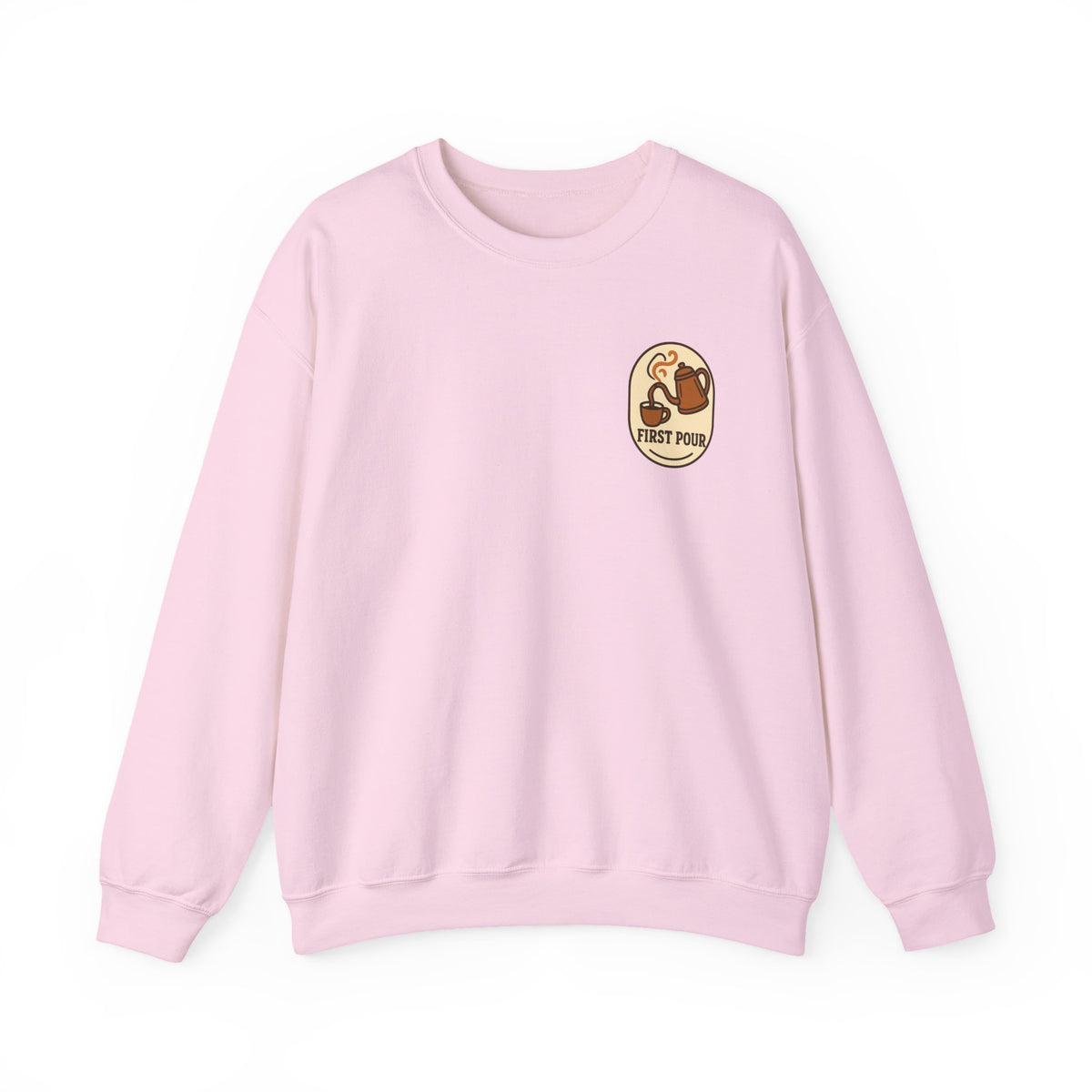 Pour Over Coffee Sweatshirt | Small Chest Emblem, Home-Brewing Gift