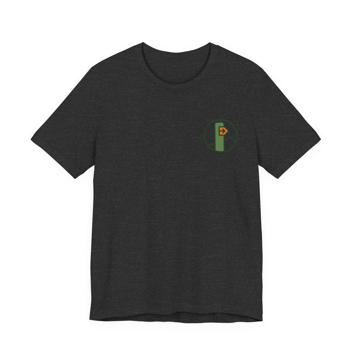 Hiking Tee | Trail Marker Emblem, Small Chest Print