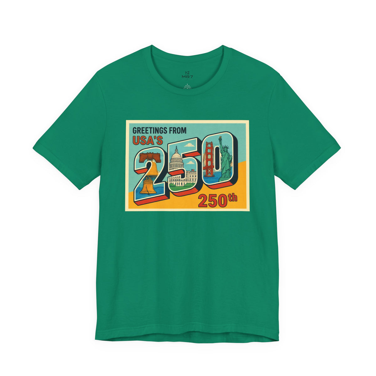 Greetings From USA 250th Vintage Postcard T-Shirt | 250th Anniversary Tee