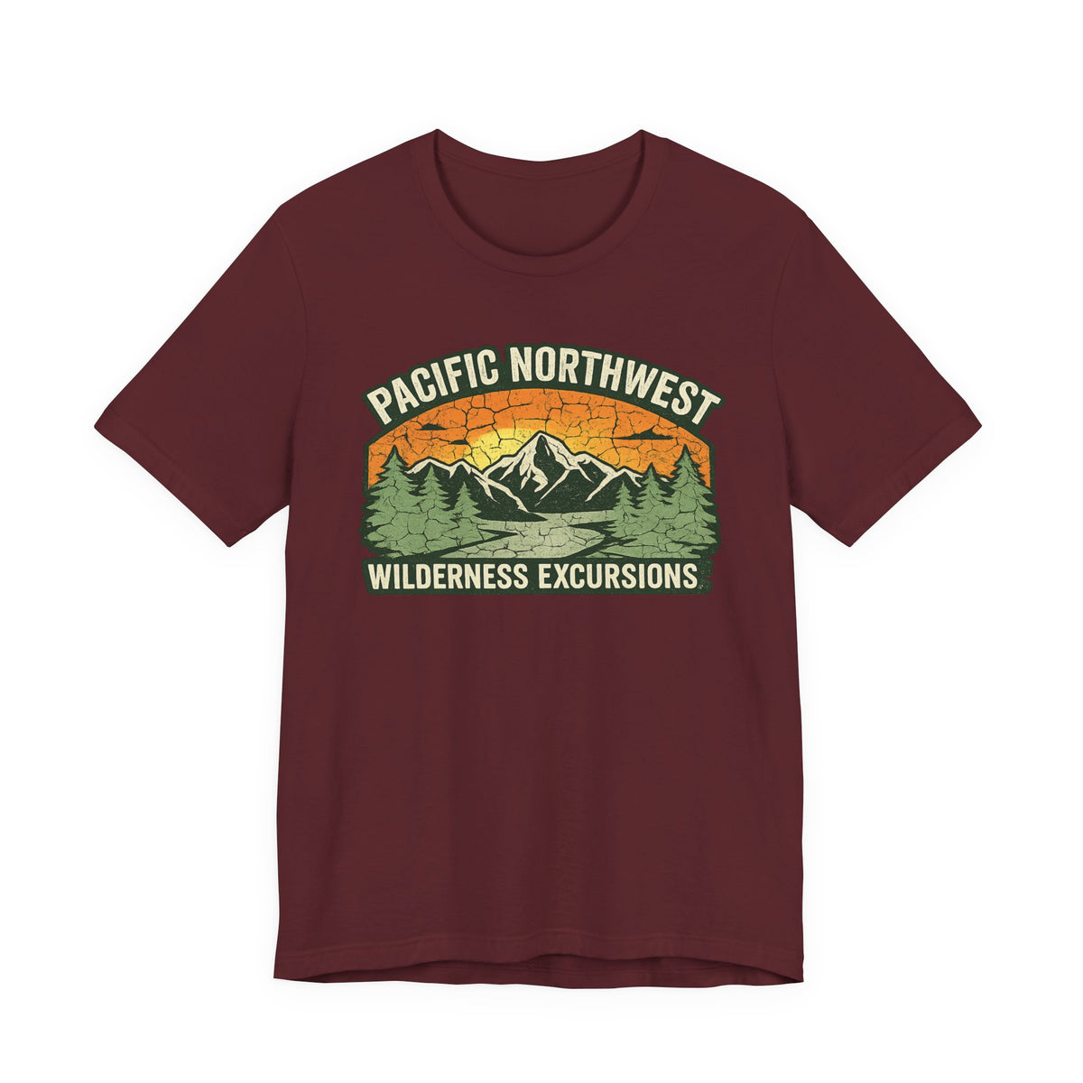 Pacific Northwest Wilderness Excursions T-Shirt | Mountain Trees Hiking Tee