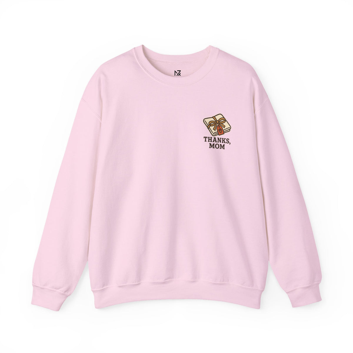 Thanks Mom Thanksgiving Sweatshirt | Friendsgiving Gift, Small Left-Chest Emblem