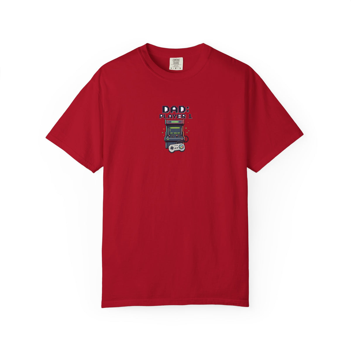 Dad Player 1 Retro Handheld Game T-shirt | Gamer Dad Tee
