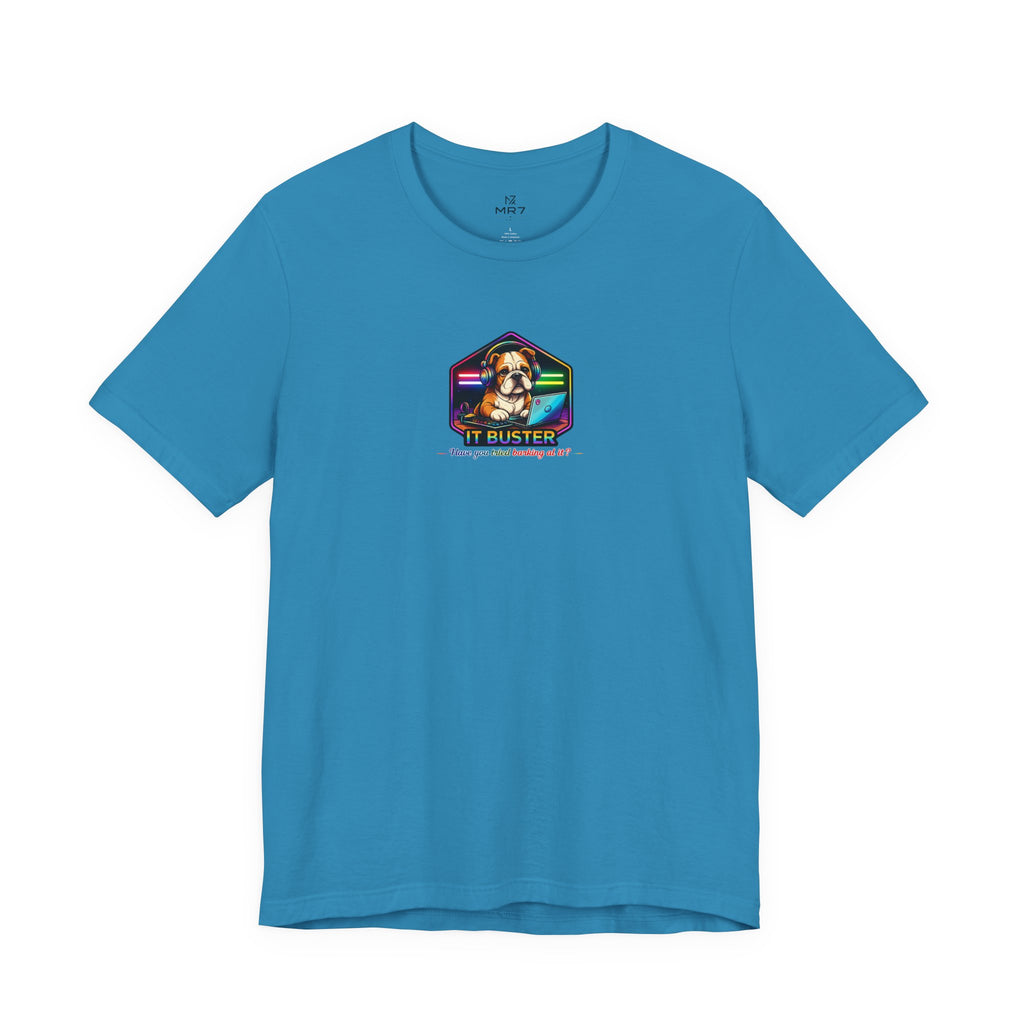Retro Rainbow Dog Badge T-Shirt | Cute Puppy Graphic Tee