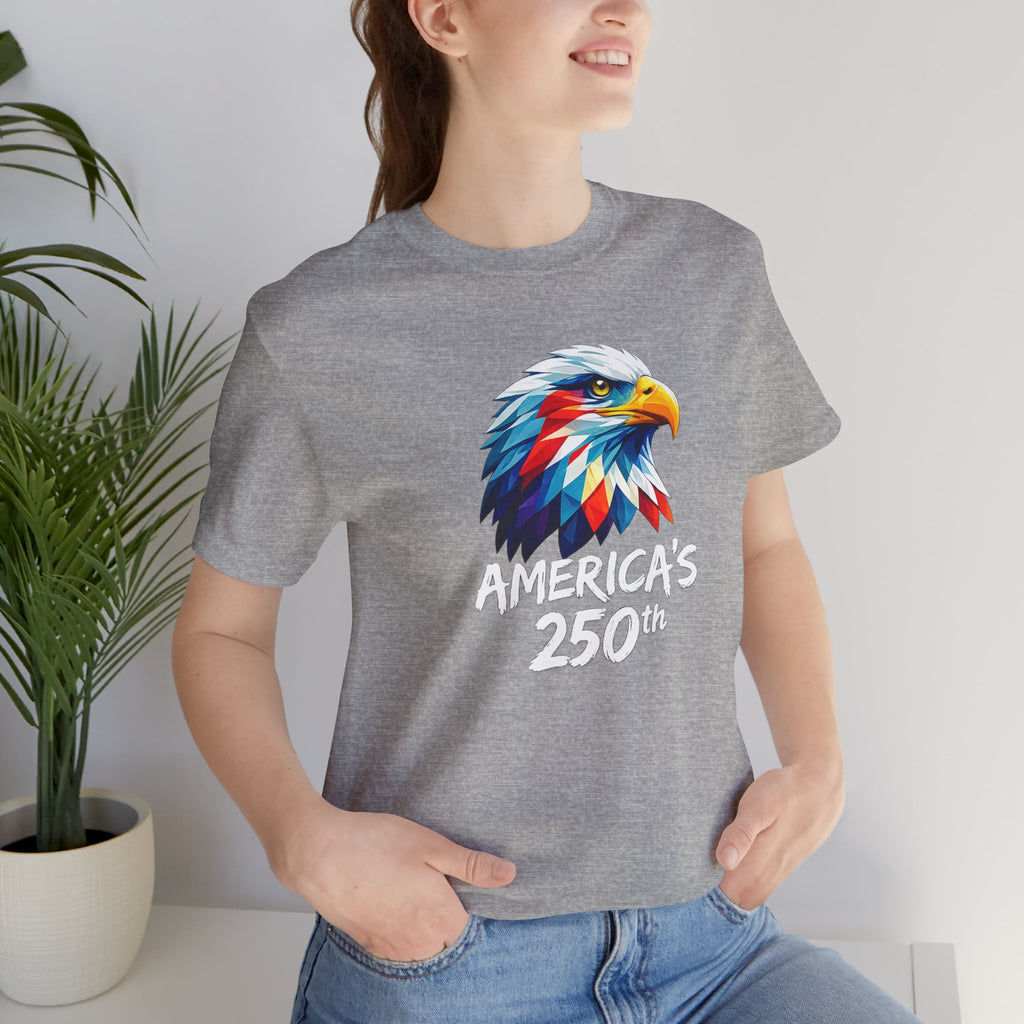 Colorful Geometric Eagle America's 250th T-Shirt | Patriotic Anniversary Tee