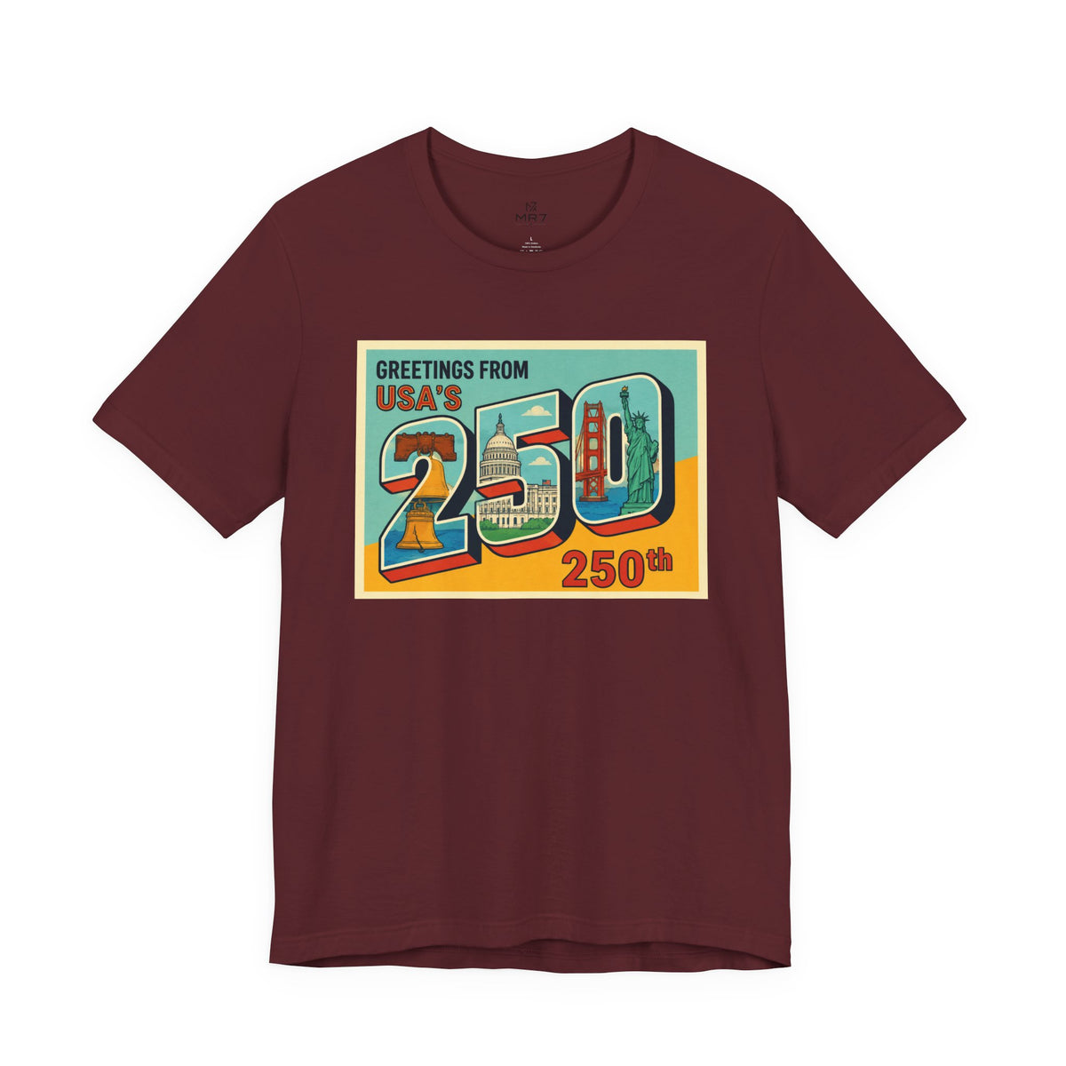 Greetings From USA 250th Vintage Postcard T-Shirt | 250th Anniversary Tee