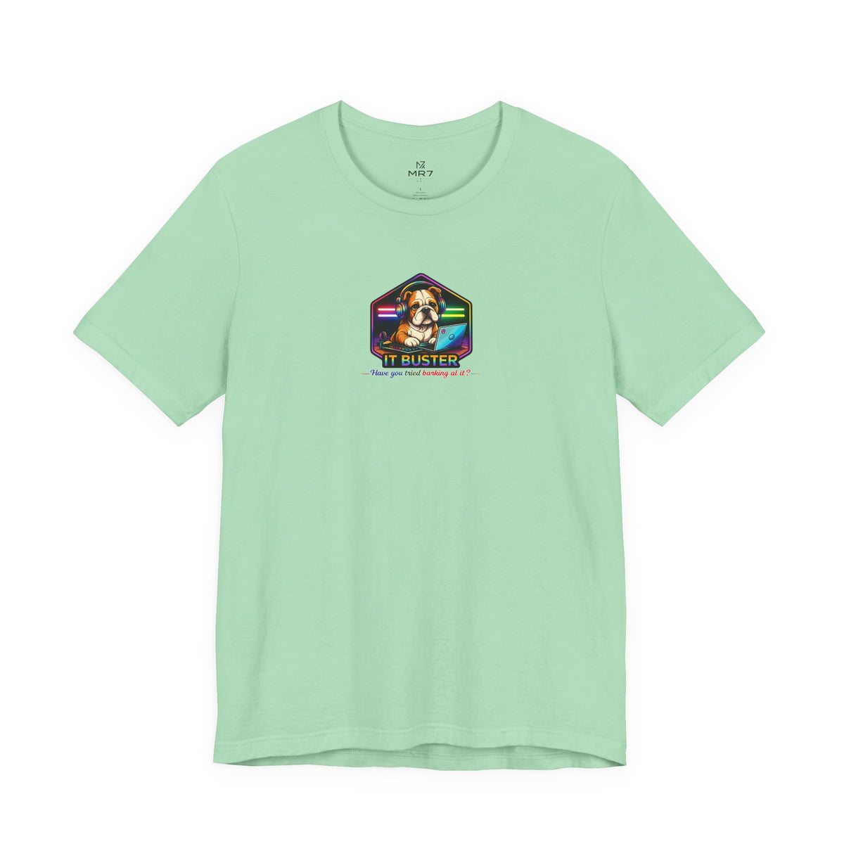 Retro Rainbow Dog Badge T-Shirt | Cute Puppy Graphic Tee
