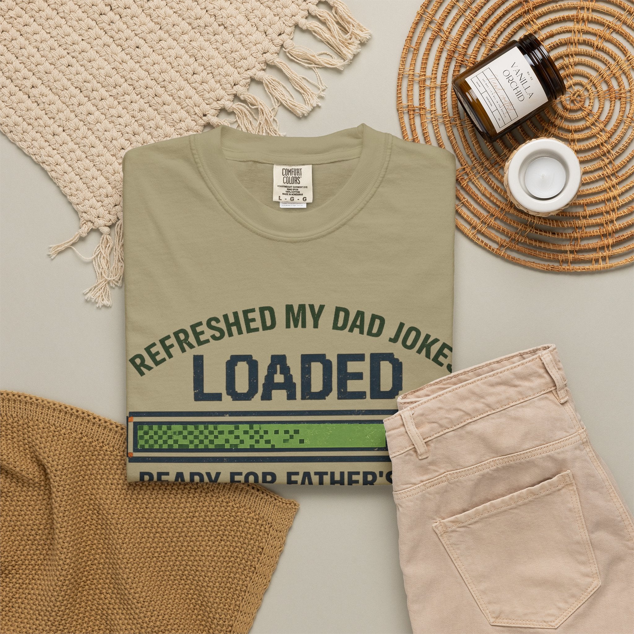 Refreshed My Dad Jokes Loaded progress bar T-Shirt | Father's Day tee