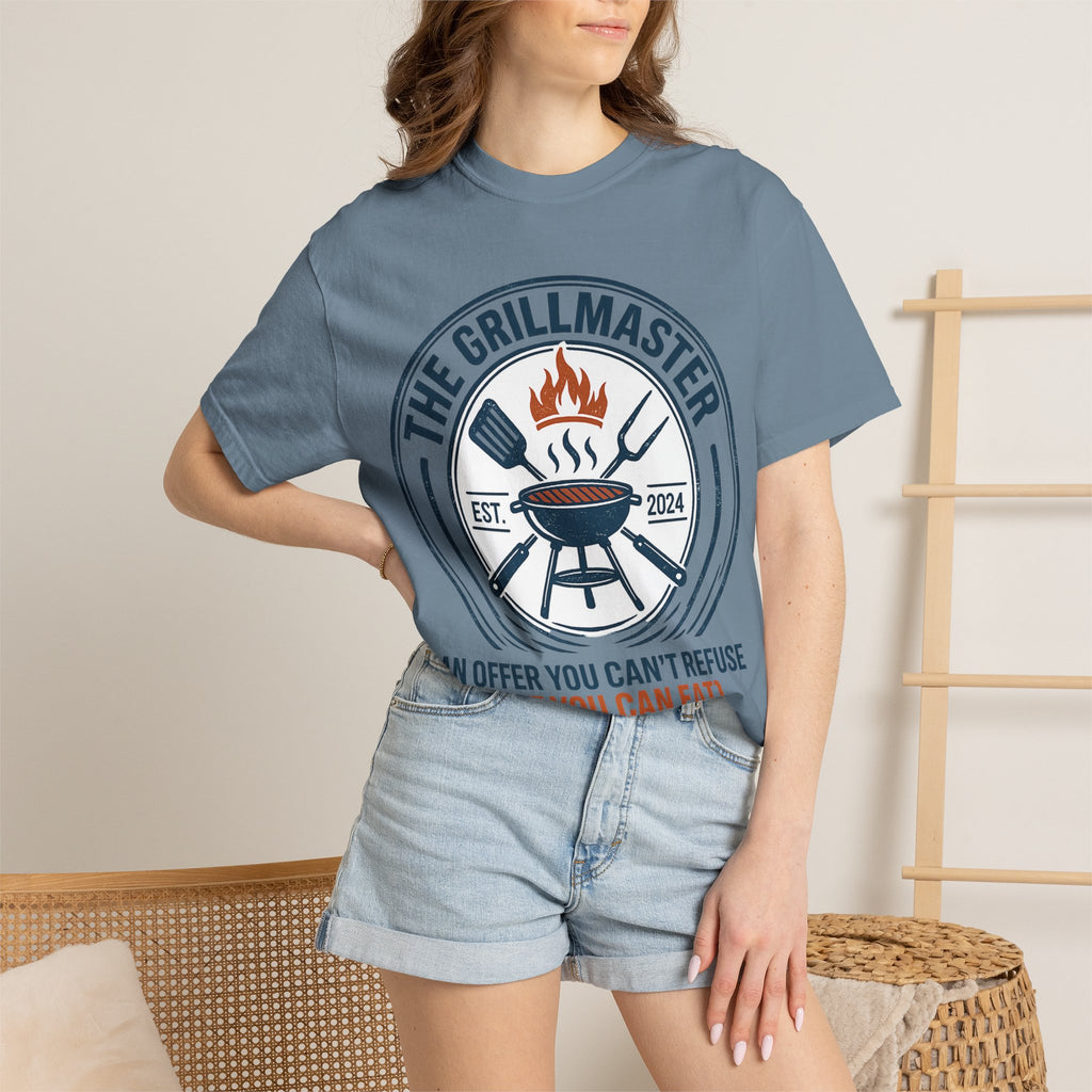 The Grillmaster T-shirt | BBQ Grill Logo, "An Offer You Can't Refuse (But You Can Eat)"