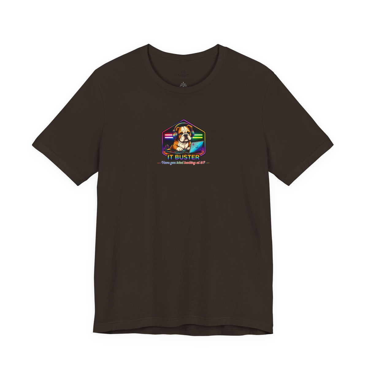 Retro Rainbow Dog Badge T-Shirt | Cute Puppy Graphic Tee