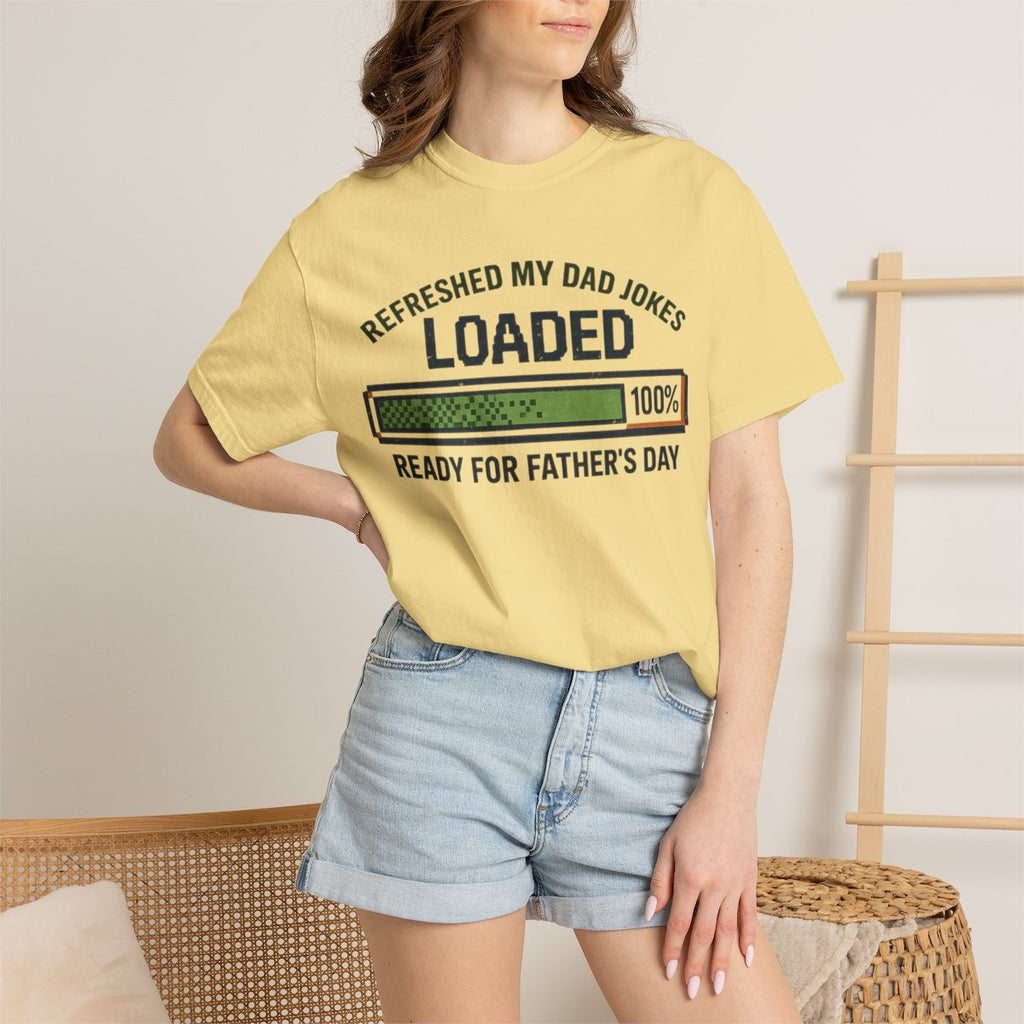 Refreshed My Dad Jokes Loaded progress bar T-Shirt - Butter product photo | MR7ART