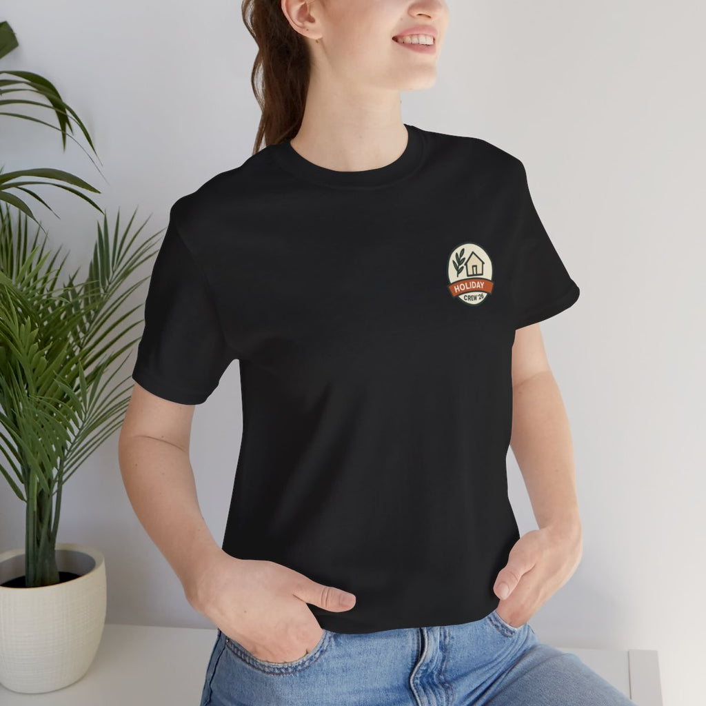 Family Holiday Matching Tee - Black worn by a model | MR7ART