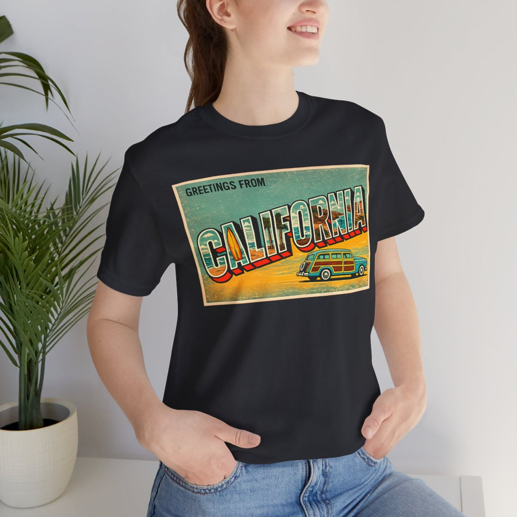 Unisex Jersey Short Sleeve Tee - Vintage Black worn by a model | MR7ART