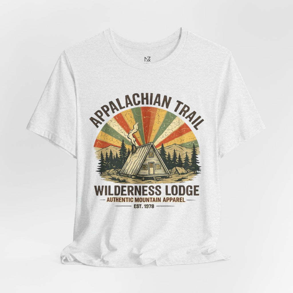 Appalachian Trail Wilderness Lodge Tee - Ash flat lay | MR7ART