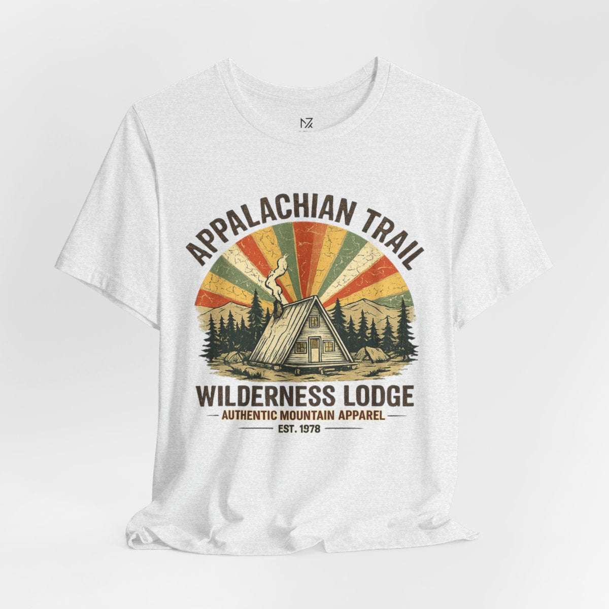 Appalachian Trail Wilderness Lodge Tee - Ash flat lay | MR7ART