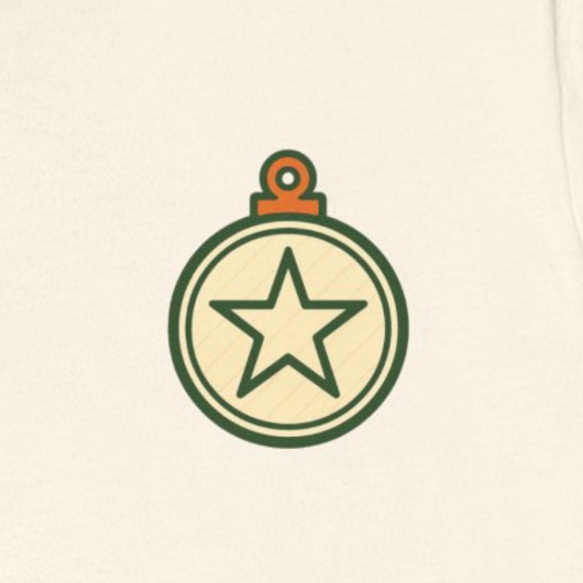 Christmas Ornament Tee - Natural worn by a model | MR7ART