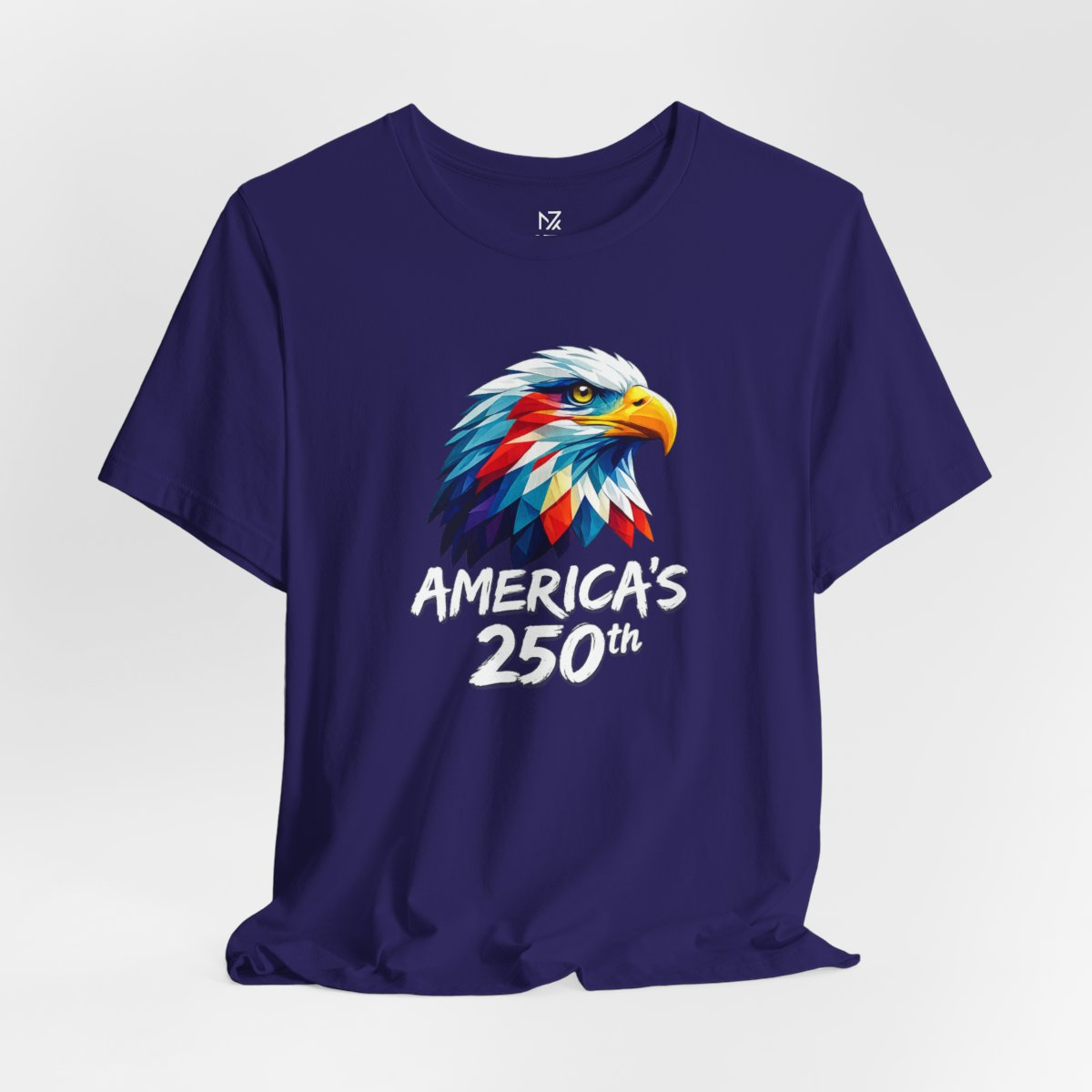Colorful Geometric Eagle America's 250th T-Shirt - Team Navy flat lay | MR7ART