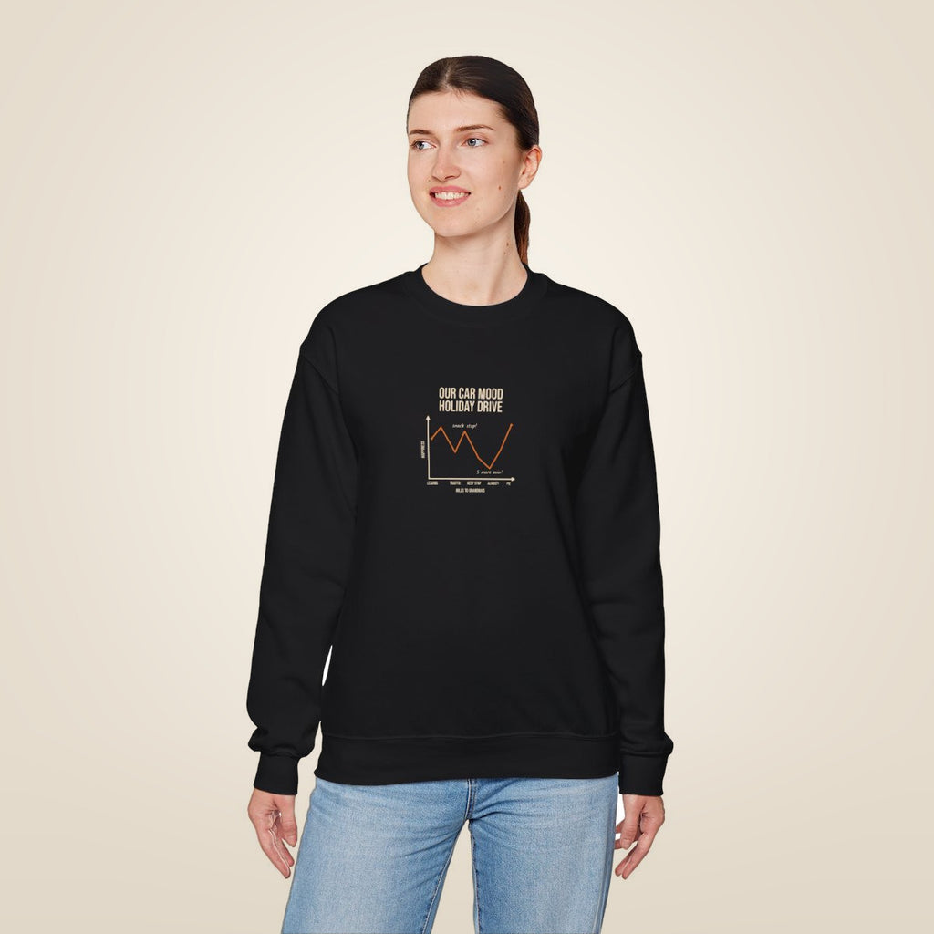 Funny Graph Shirt Sweatshirt - Black worn by a model | MR7ART