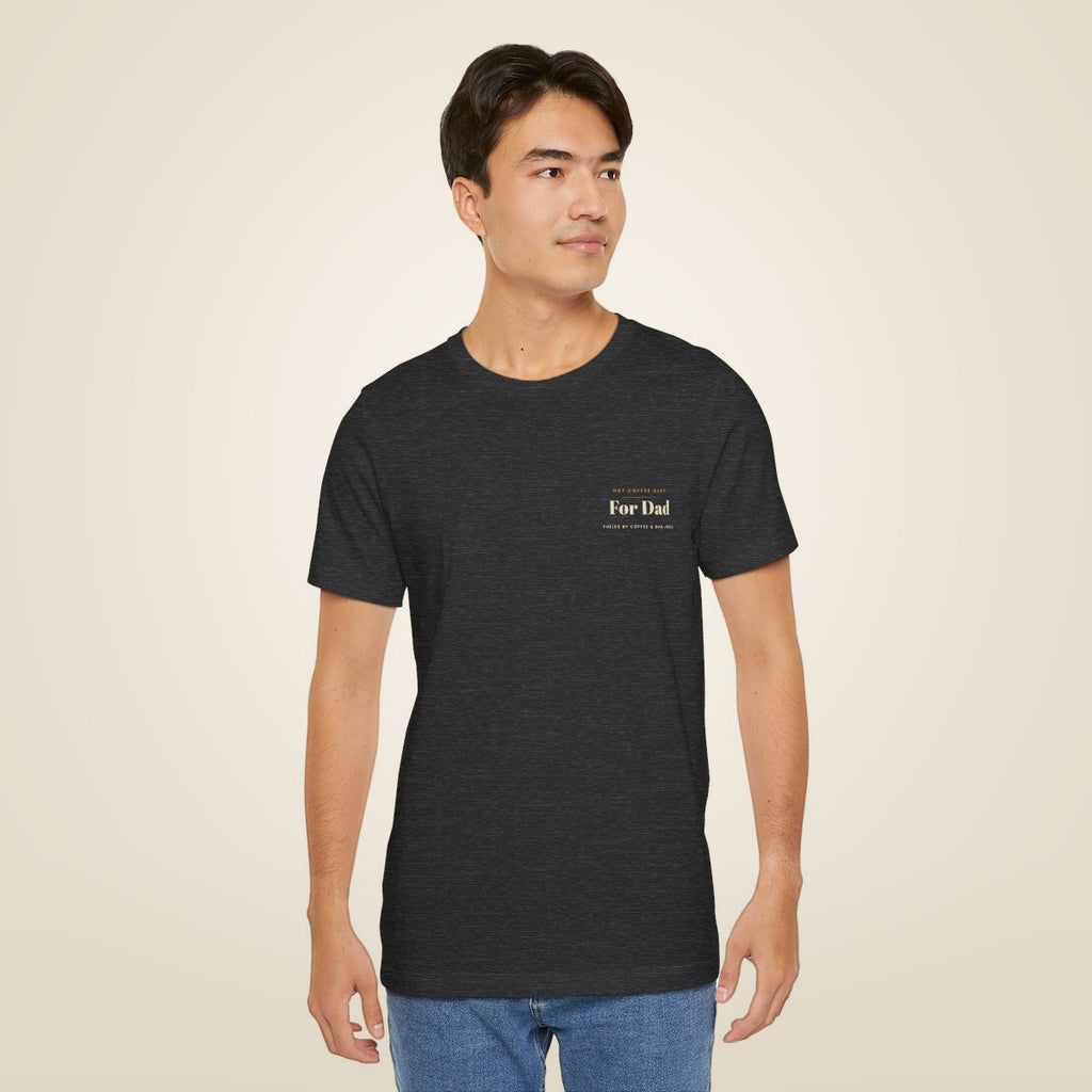 Dad Gift Tee - Dark Grey Heather worn by a model | MR7ART
