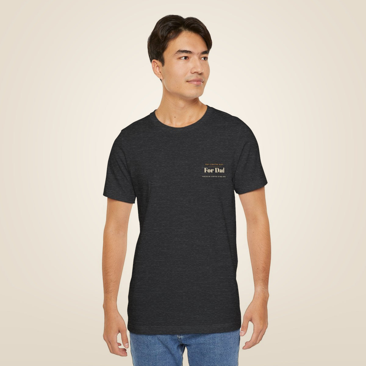 Dad Gift Tee - Dark Grey Heather worn by a model | MR7ART