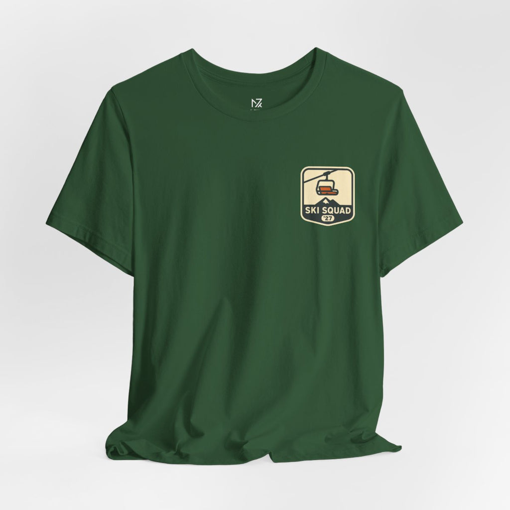 Ski Trip Tee - Evergreen flat lay | MR7ART