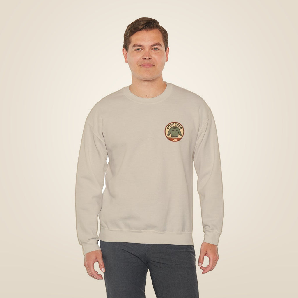 Matching Family Christmas Sweatshirt - Sand worn by a model | MR7ART
