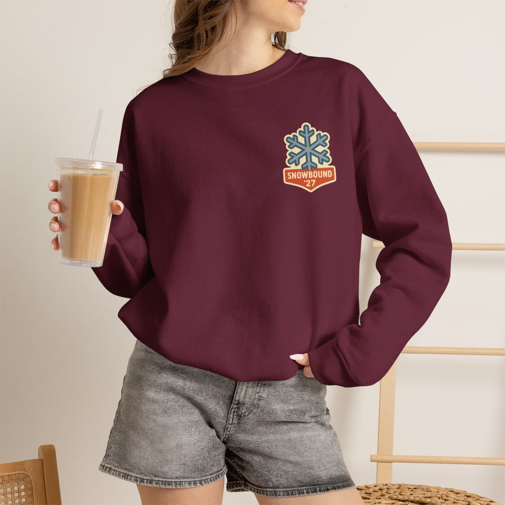 Matching Ski Trip Sweatshirt - Maroon worn by a model | MR7ART
