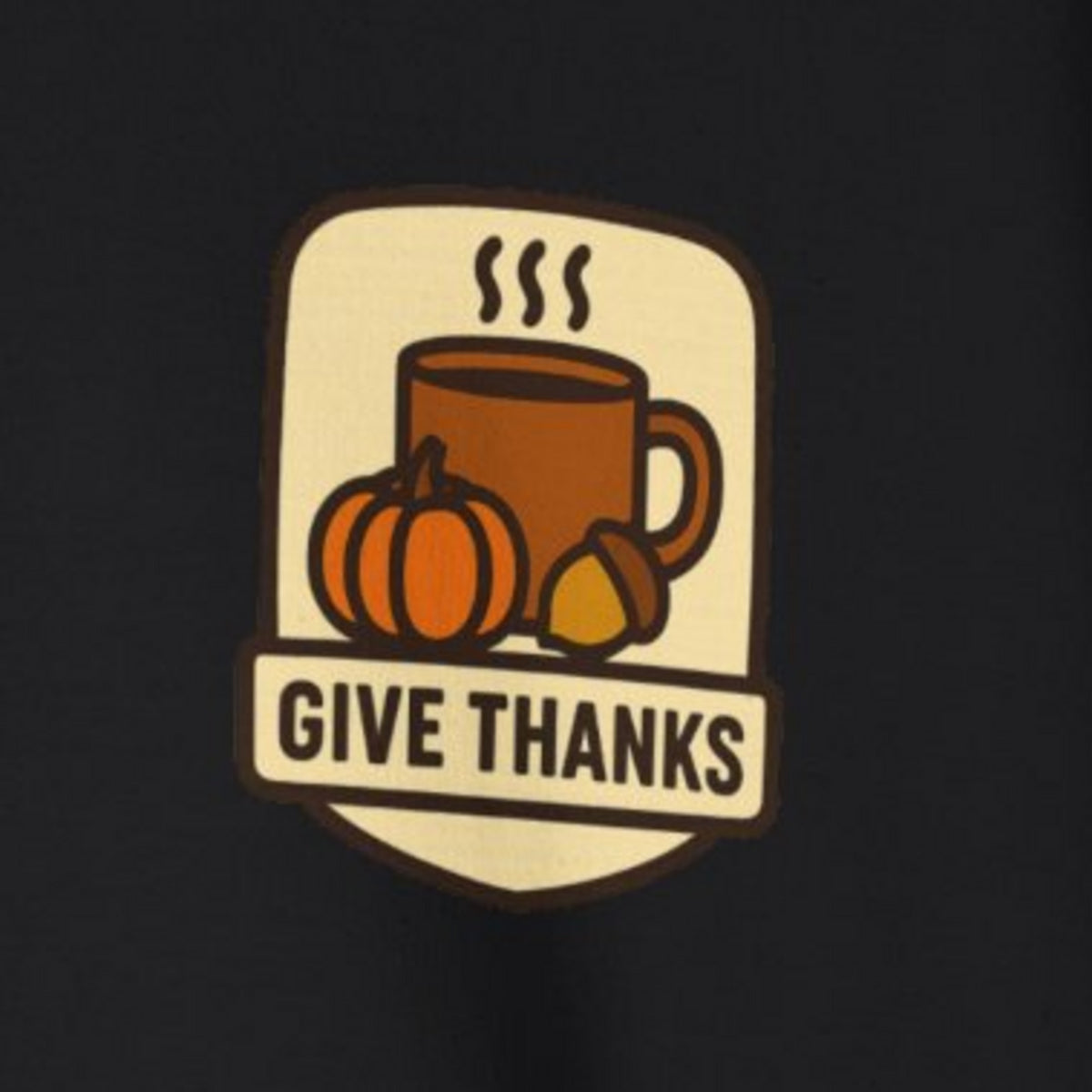 Thanksgiving Sweatshirt - Black worn by a model | MR7ART