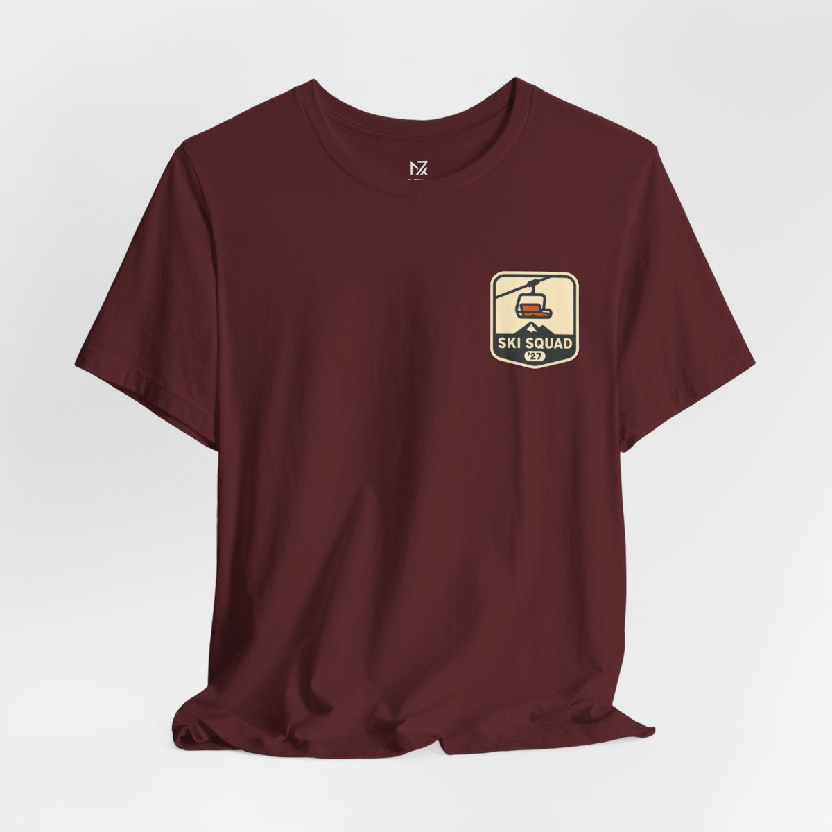 Ski Trip Tee - Maroon flat lay | MR7ART
