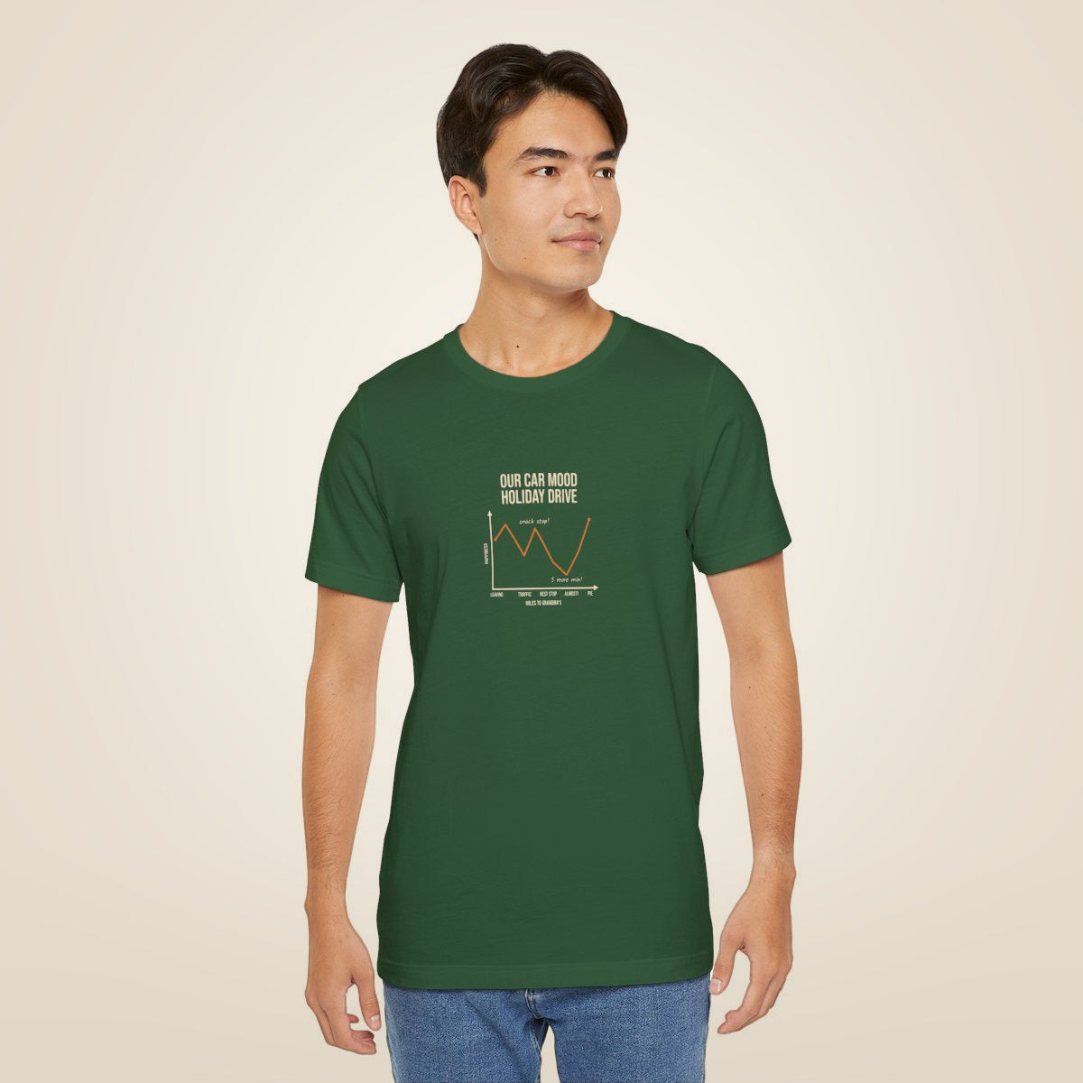 Funny Graph Shirt Tee - Evergreen worn by a model | MR7ART