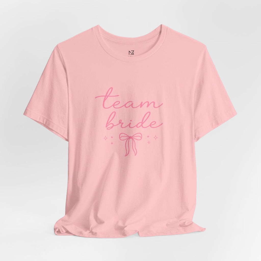 Team Bride tee - Pink flat lay | MR7ART