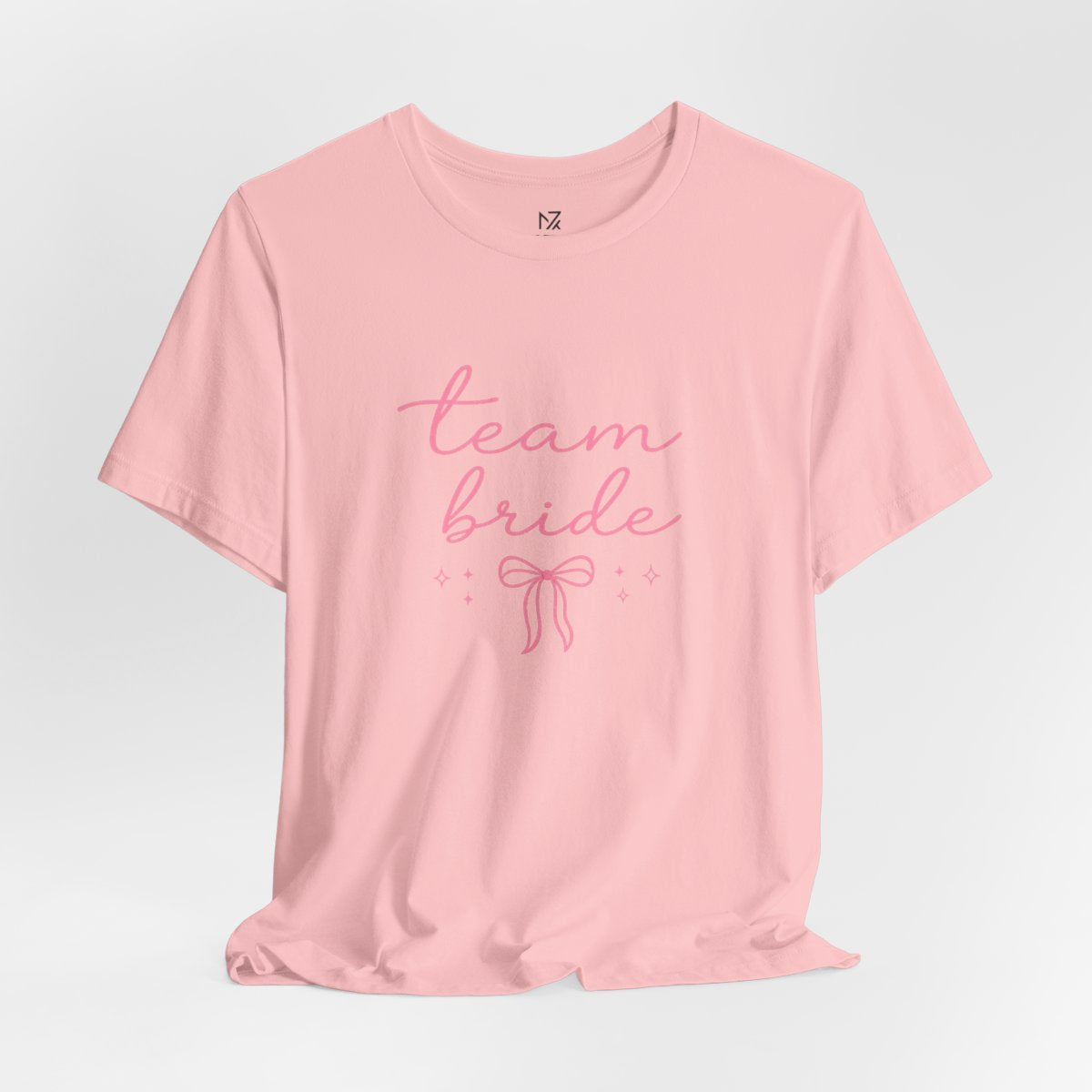 Team Bride tee - Pink flat lay | MR7ART