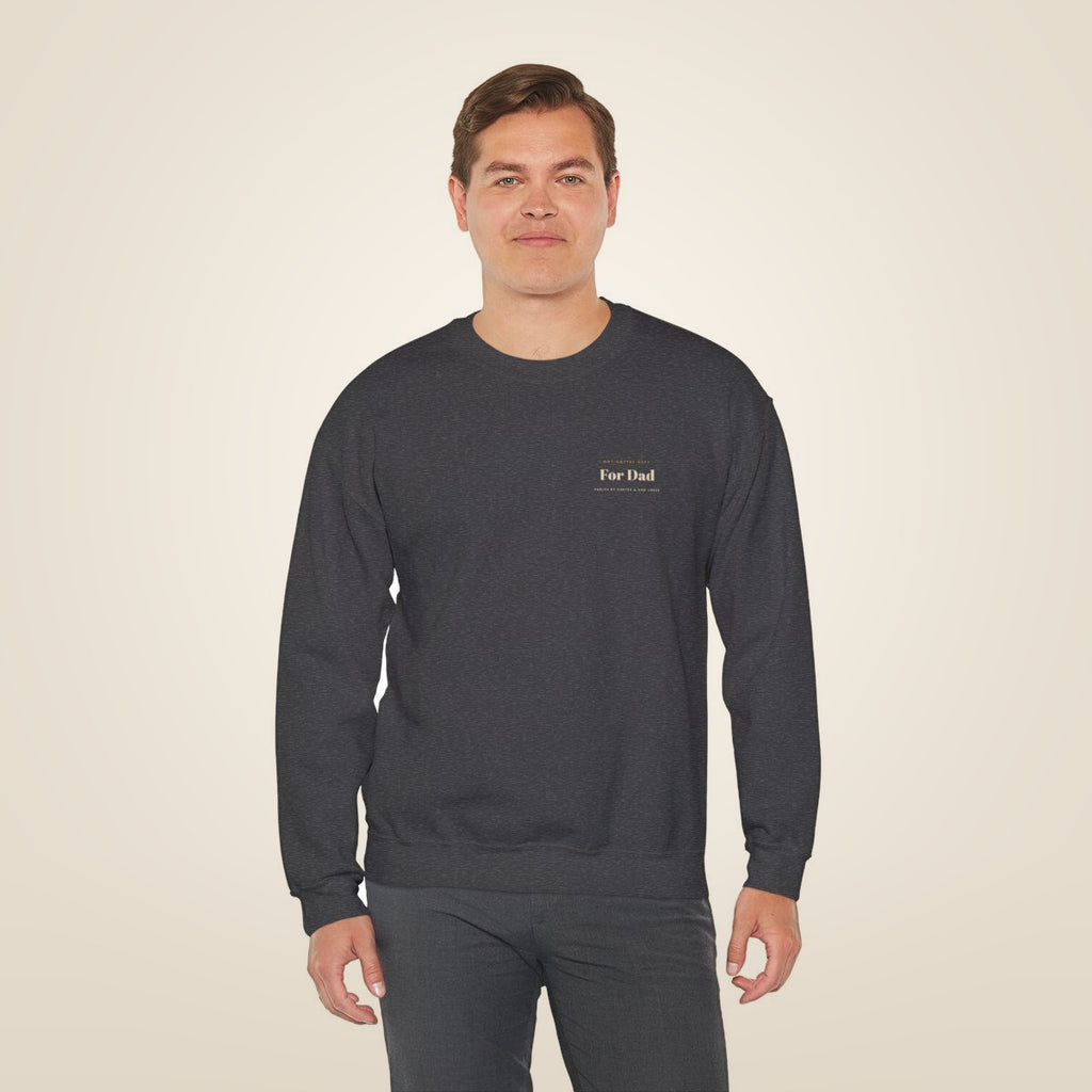 Dad Gift Sweatshirt - Dark Heather worn by a model | MR7ART