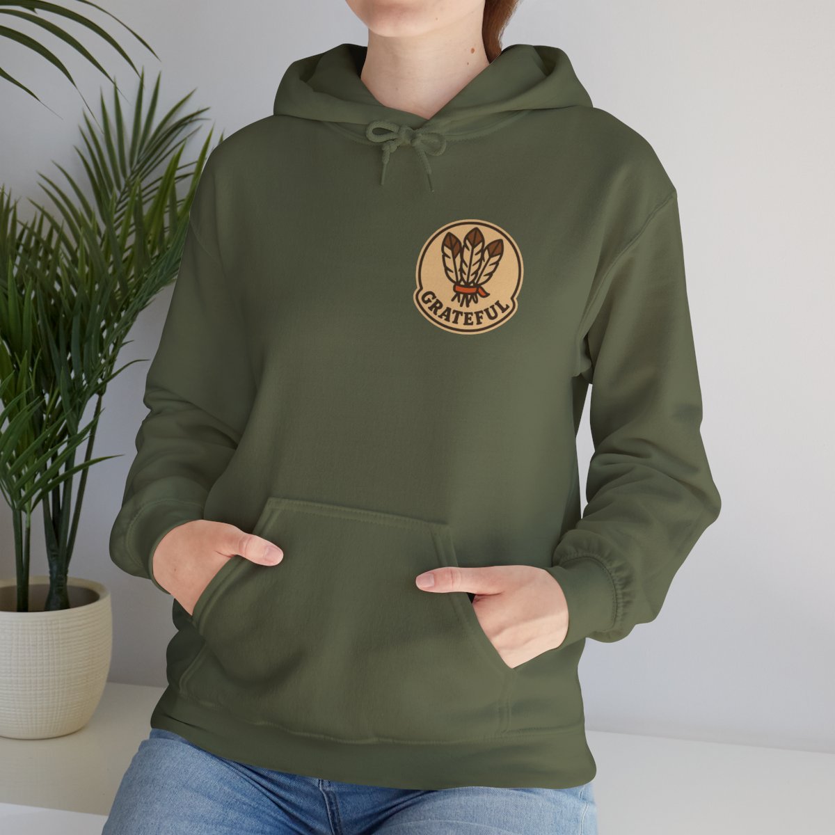 Thanksgiving Hostess Gift Hoodie - Military Green product photo | MR7ART