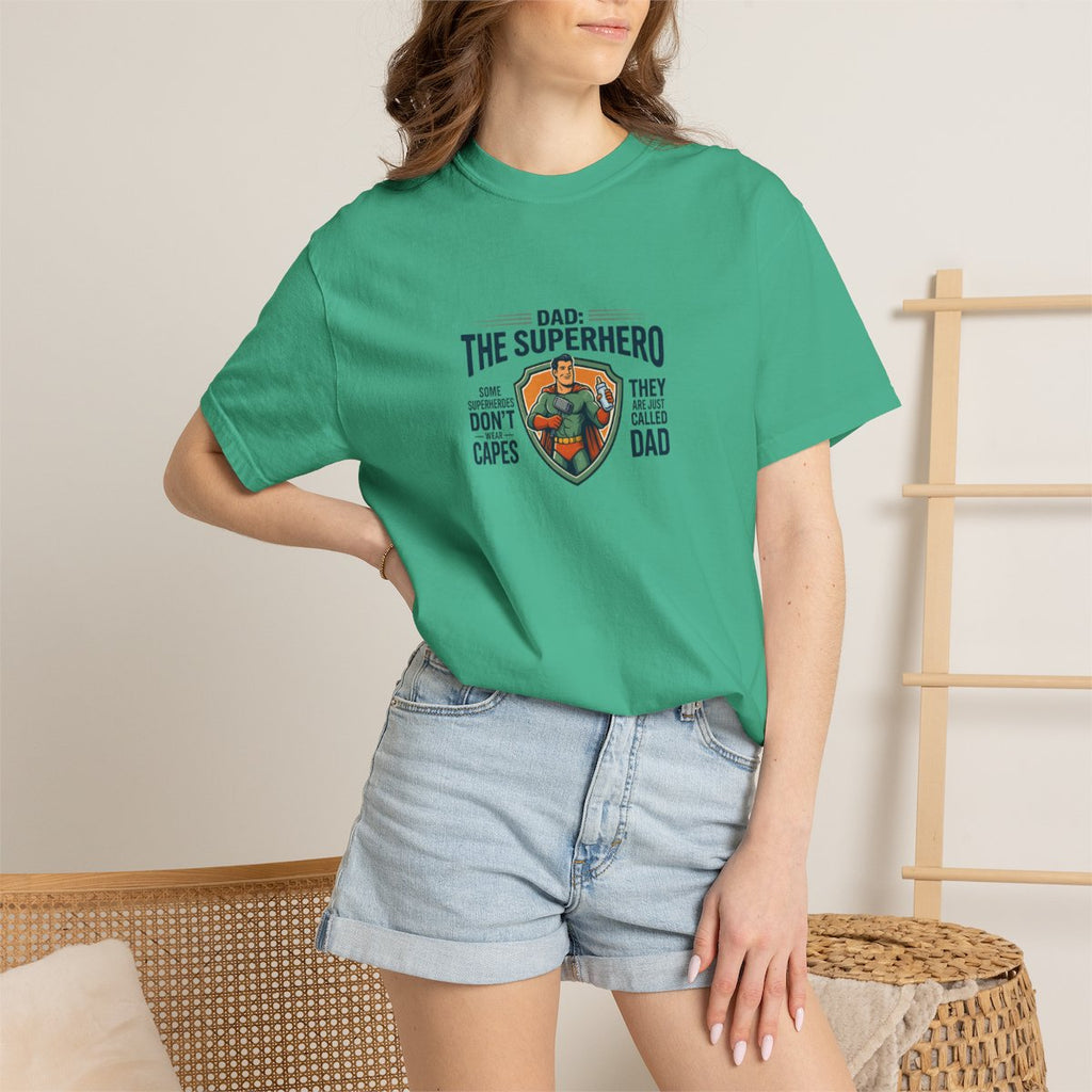 Dad The Superhero graphic T-shirt - Island Green product photo | MR7ART