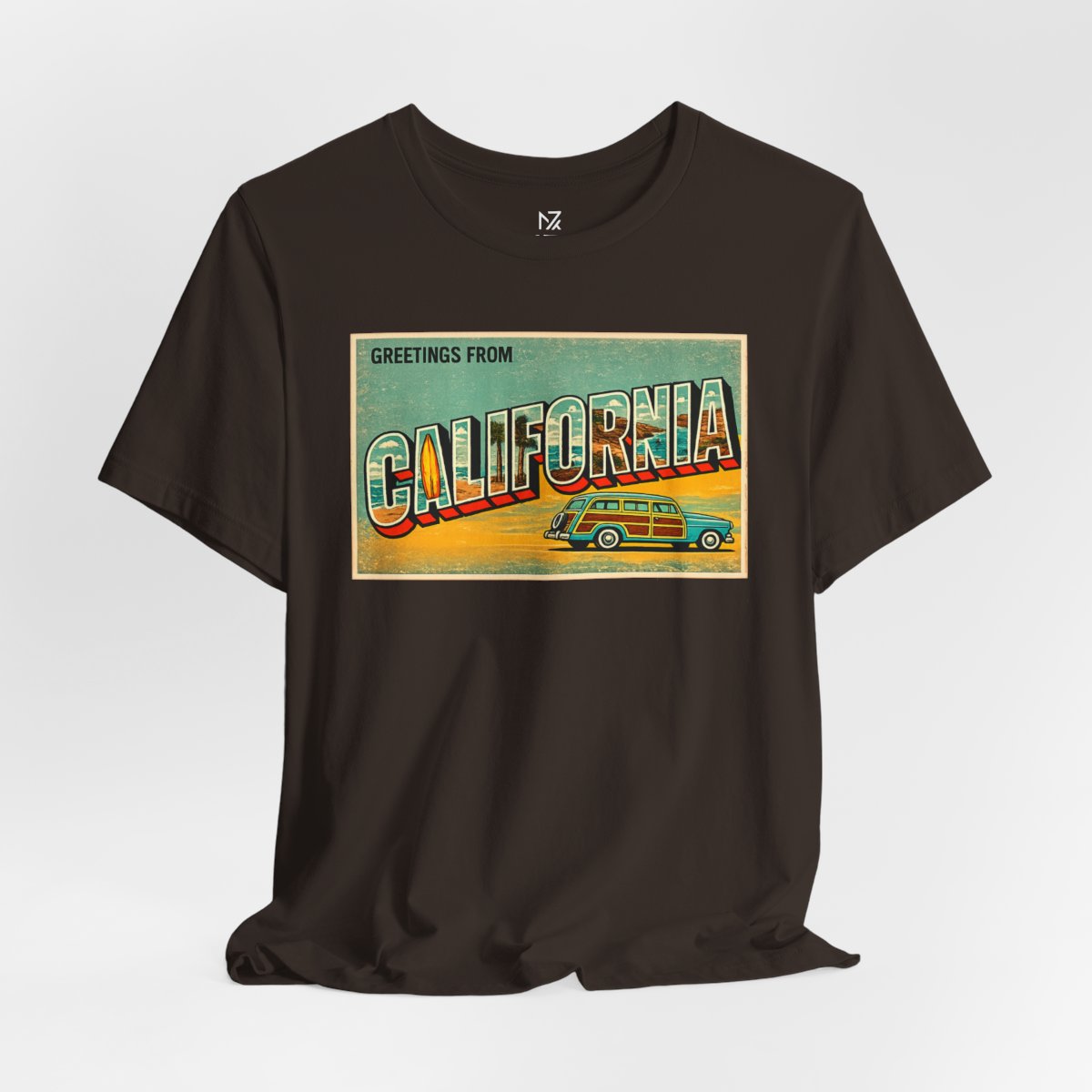 Unisex Jersey Short Sleeve Tee - Brown flat lay | MR7ART