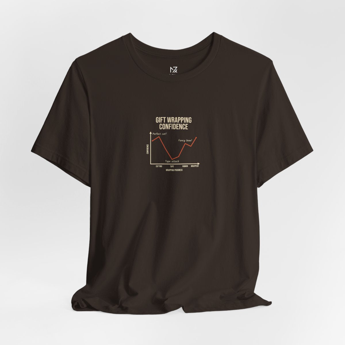 Funny Graph Shirt Tee - Brown flat lay | MR7ART