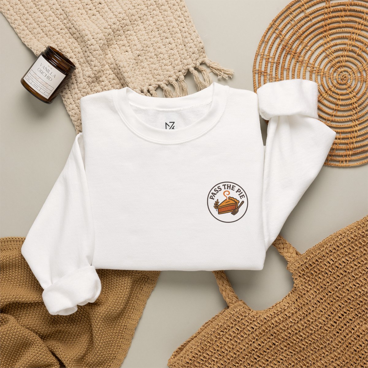 Friendsgiving Sweatshirt - White folded flat lay | MR7ART